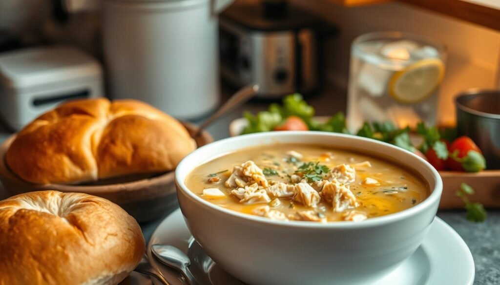 Comfort food pairing with chicken soup